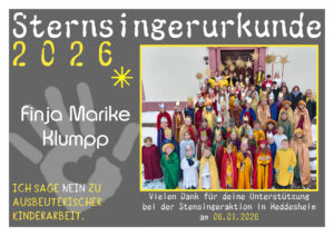 Sternsinger Urkunde 2026 für alle Teilnehmer